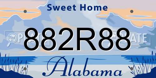 882R88 Alabama License Plate