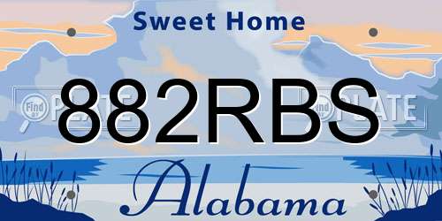 882RBS Alabama License Plate