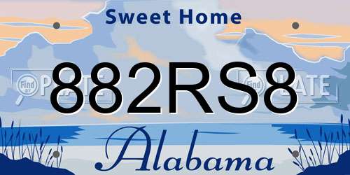882RS8 Alabama License Plate