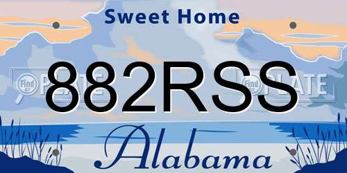 882RSS Alabama License Plate