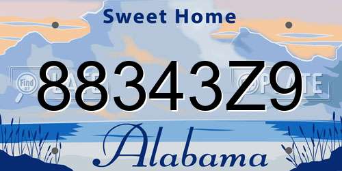 88343Z9 Alabama License Plate