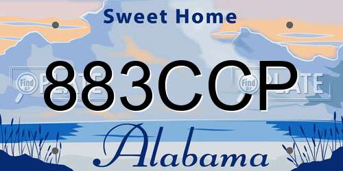 883CCP Alabama License Plate