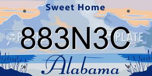 883N3C Alabama License Plate
