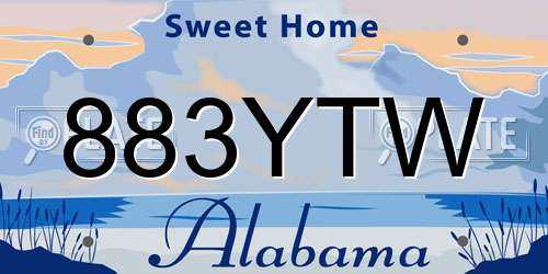883YTW Alabama License Plate