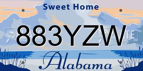 883YZW Alabama License Plate