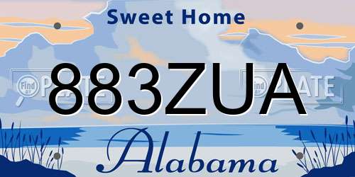 883ZUA Alabama License Plate