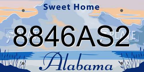 8846AS2 Alabama License Plate