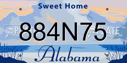 884N75 Alabama License Plate