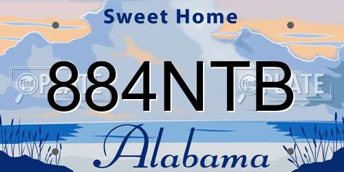 884NTB Alabama License Plate