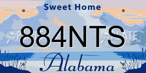 884NTS Alabama License Plate