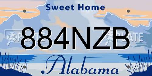884NZB Alabama License Plate