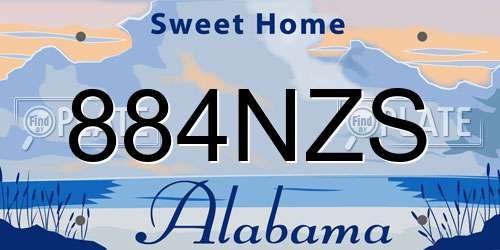 884NZS Alabama License Plate