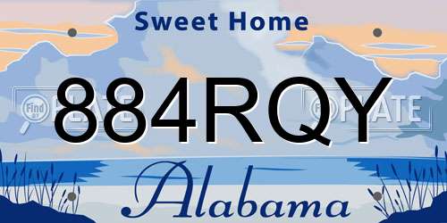 884RQY Alabama License Plate