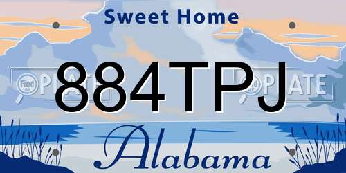 884TPJ Alabama License Plate