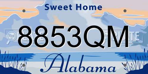 8853QM Alabama License Plate