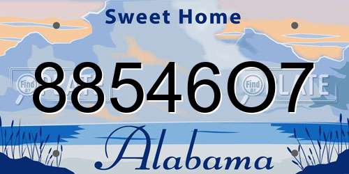 88546O7 Alabama License Plate