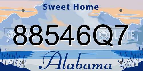 88546Q7 Alabama License Plate