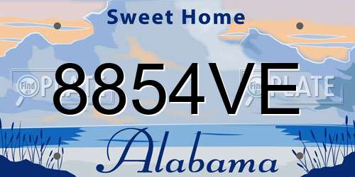 8854VE Alabama License Plate
