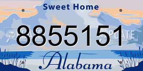 8855151 Alabama License Plate