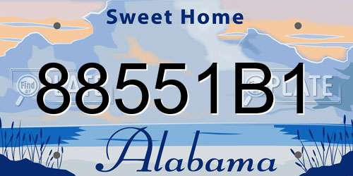 88551B1 Alabama License Plate