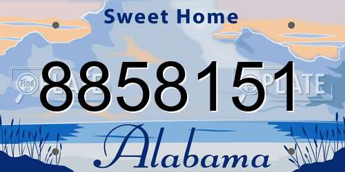 8858151 Alabama License Plate