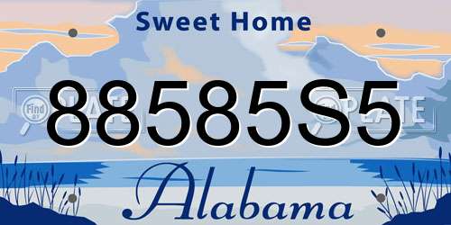 88585S5 Alabama License Plate