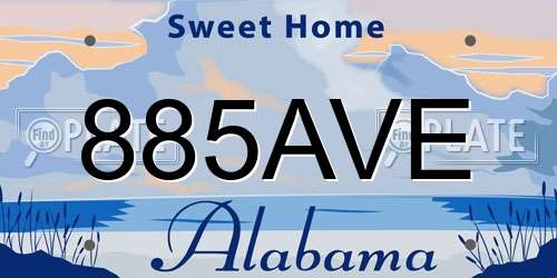 885AVE Alabama License Plate
