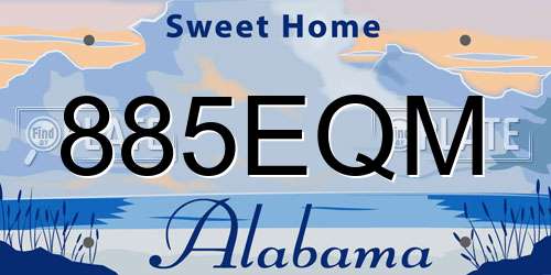 885EQM Alabama License Plate