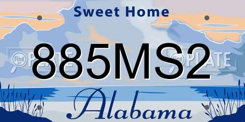 885MS2 Alabama License Plate
