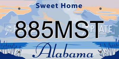 885MST Alabama License Plate
