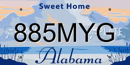 885MYG Alabama License Plate
