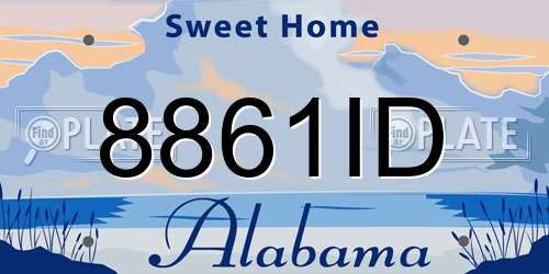 8861ID Alabama License Plate