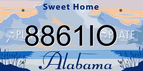 8861IO Alabama License Plate