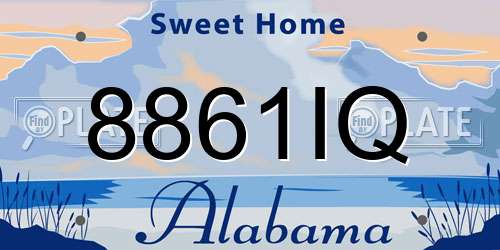 8861IQ Alabama License Plate