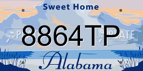 8864TP Alabama License Plate