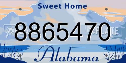 8865470 Alabama License Plate