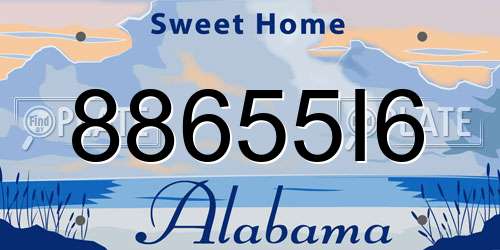 88655I6 Alabama License Plate