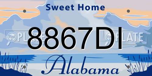 8867DI Alabama License Plate