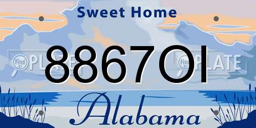 8867OI Alabama License Plate