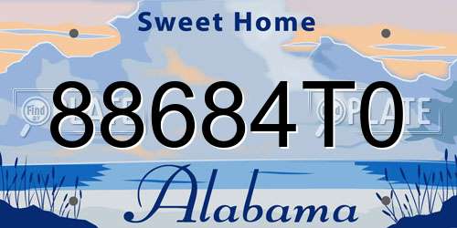 88684T0 Alabama License Plate