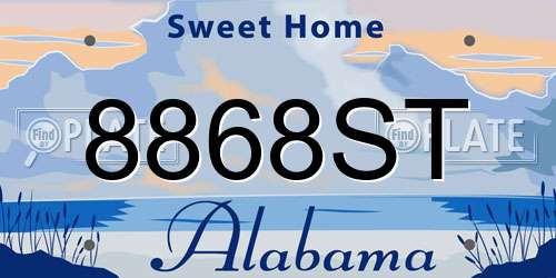 8868ST Alabama License Plate
