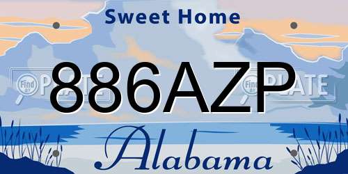 886AZP Alabama License Plate
