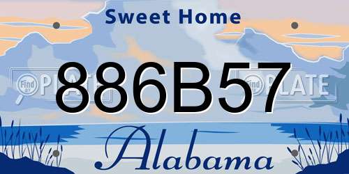 886B57 Alabama License Plate