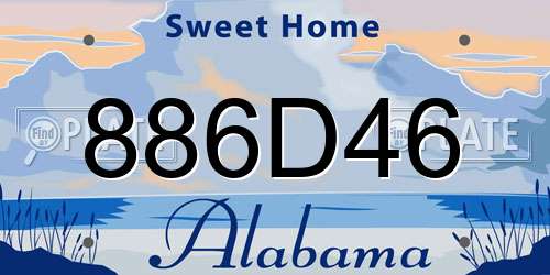 886D46 Alabama License Plate