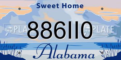 886II0 Alabama License Plate