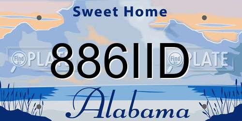886IID Alabama License Plate