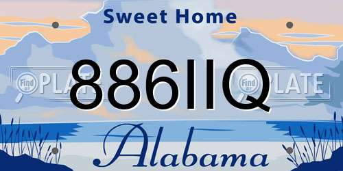 886IIQ Alabama License Plate