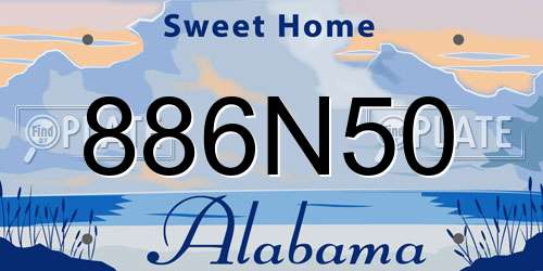 886N50 Alabama License Plate