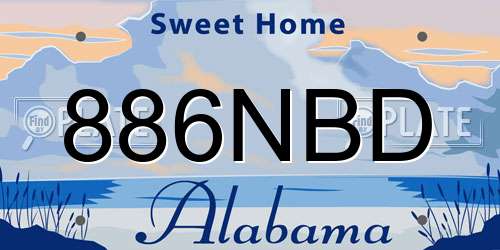 886NBD Alabama License Plate