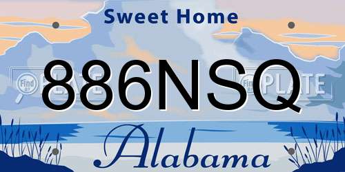 886NSQ Alabama License Plate